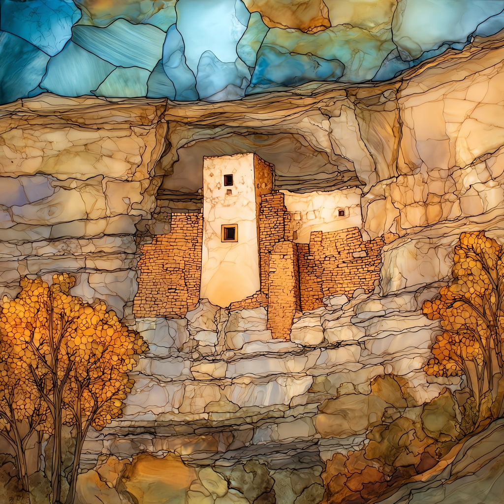 Montezuma Castle — ceramic art tile