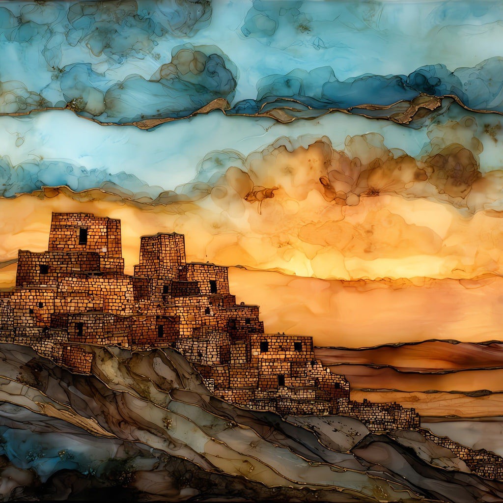 Walpi village Hopi Mesas — ceramic art tile