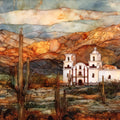 Tohono O'odham desert setting Tohono O'odham Nation — ceramic art tile