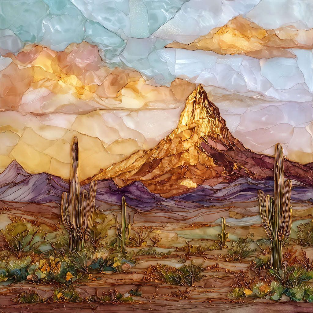 Picacho Peak — ceramic art tile