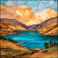 Patagonia Lake — ceramic art tile