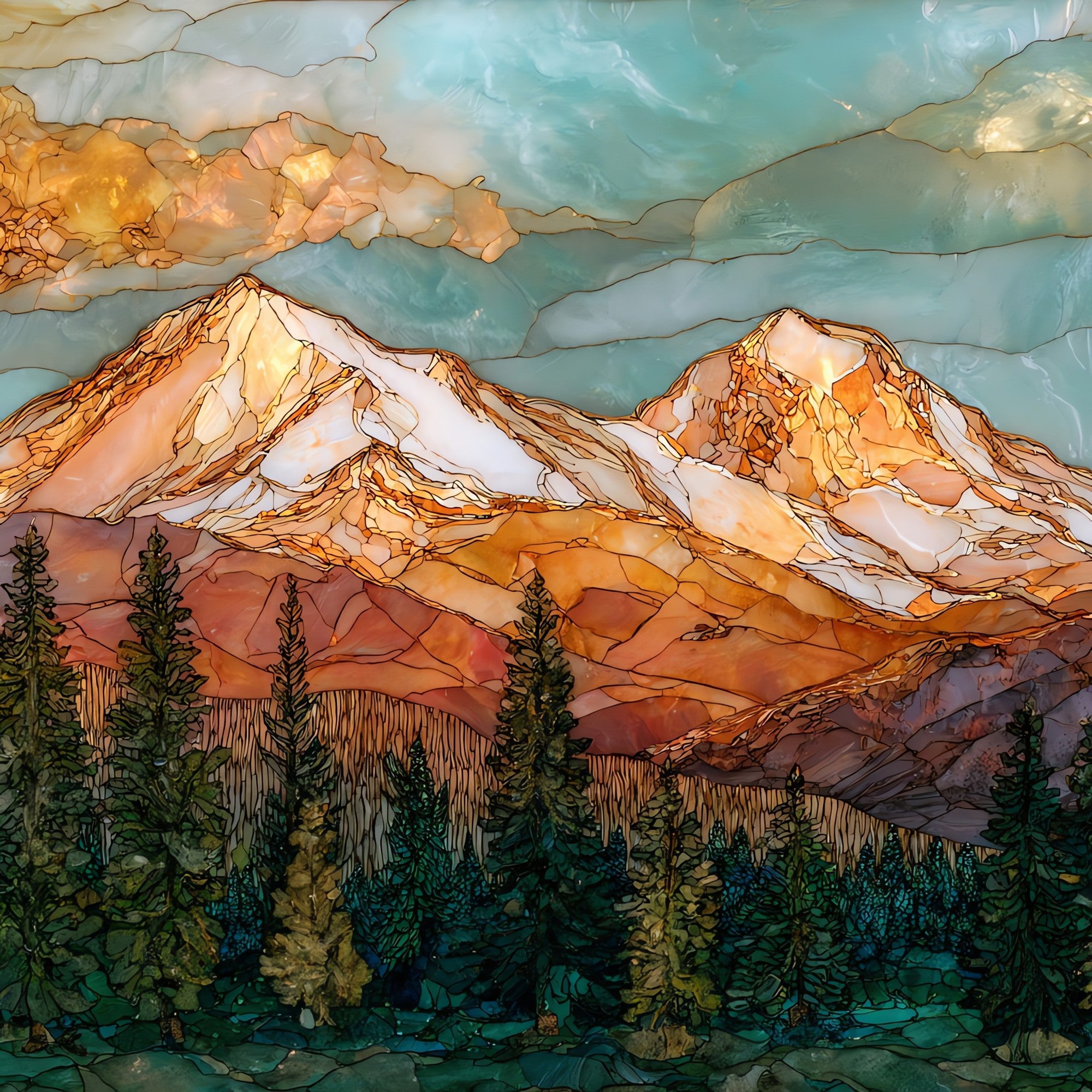 San Francisco Peaks — ceramic art tile