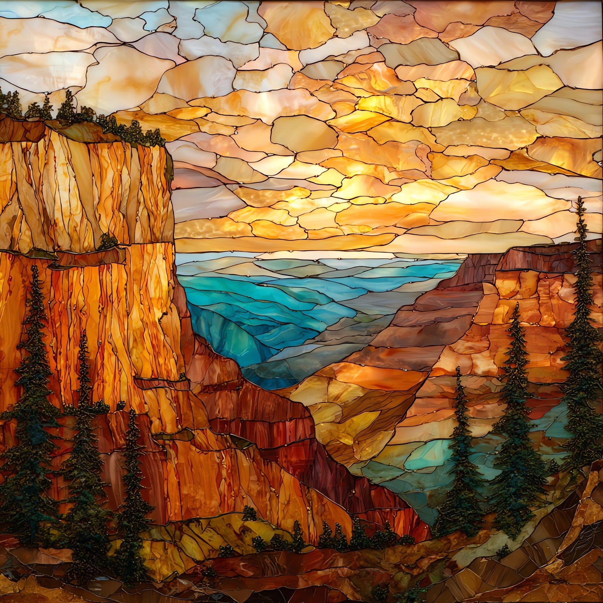 Mogollon Rim — ceramic art tile