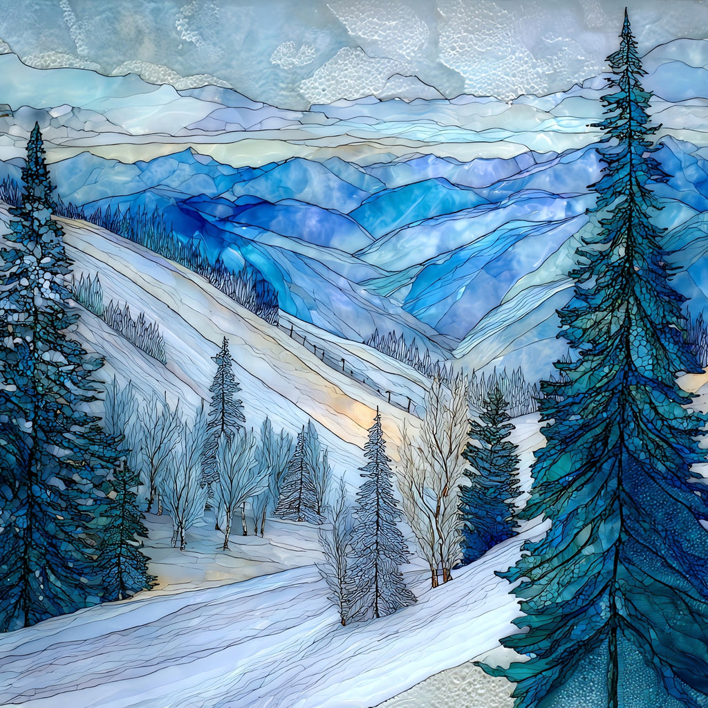 Sunrise Park ski area White Mountains — ceramic art tile