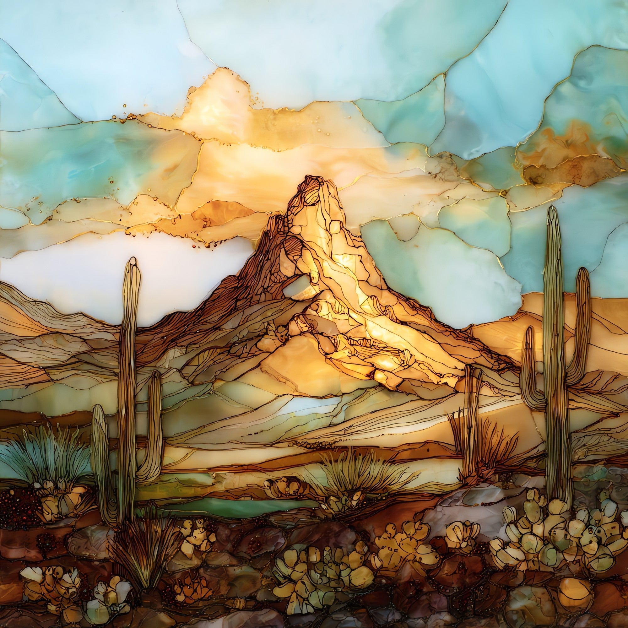 Picketpost Mountain — ceramic art tile