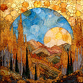 Kachina Peaks aspen ring San Francisco Peaks — ceramic art tile