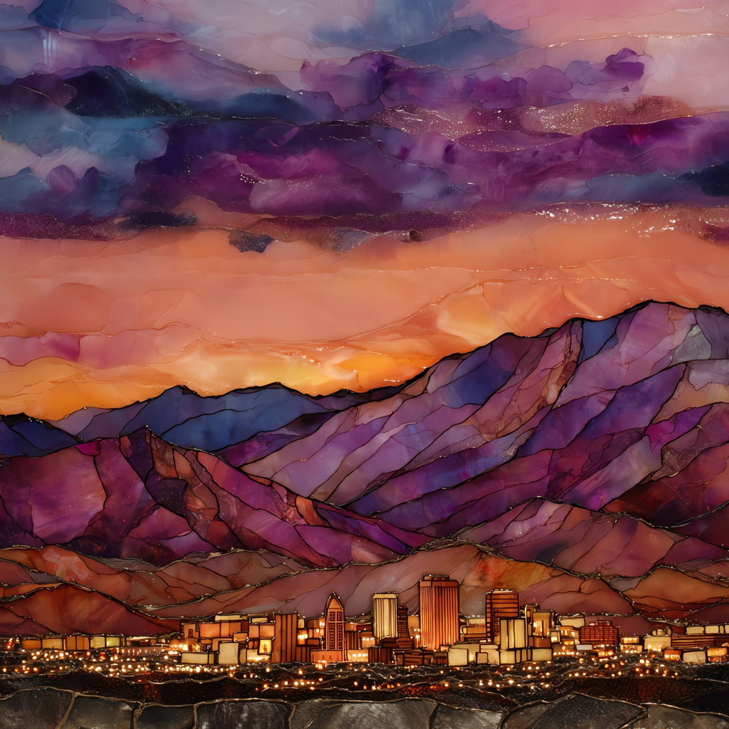 Tucson skyline — ceramic art tile