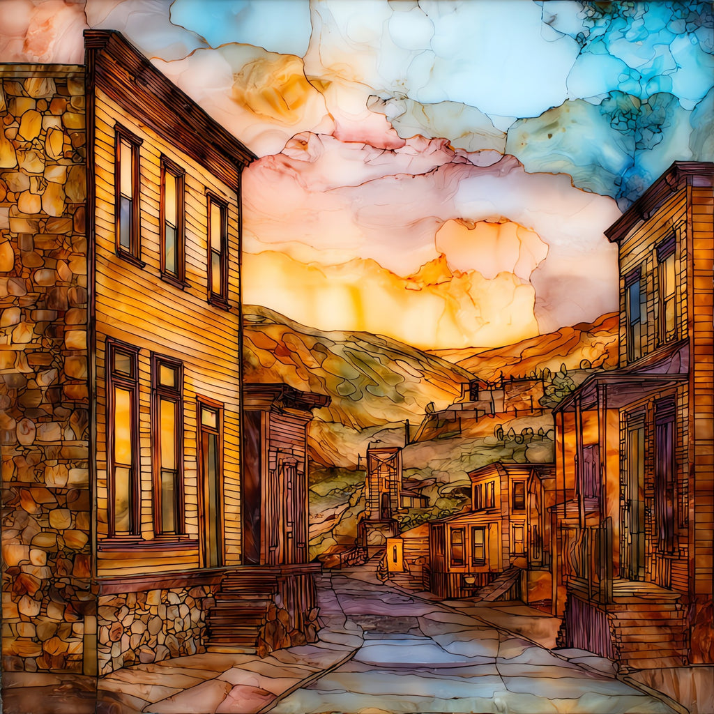 Jerome historic streets — ceramic art tile