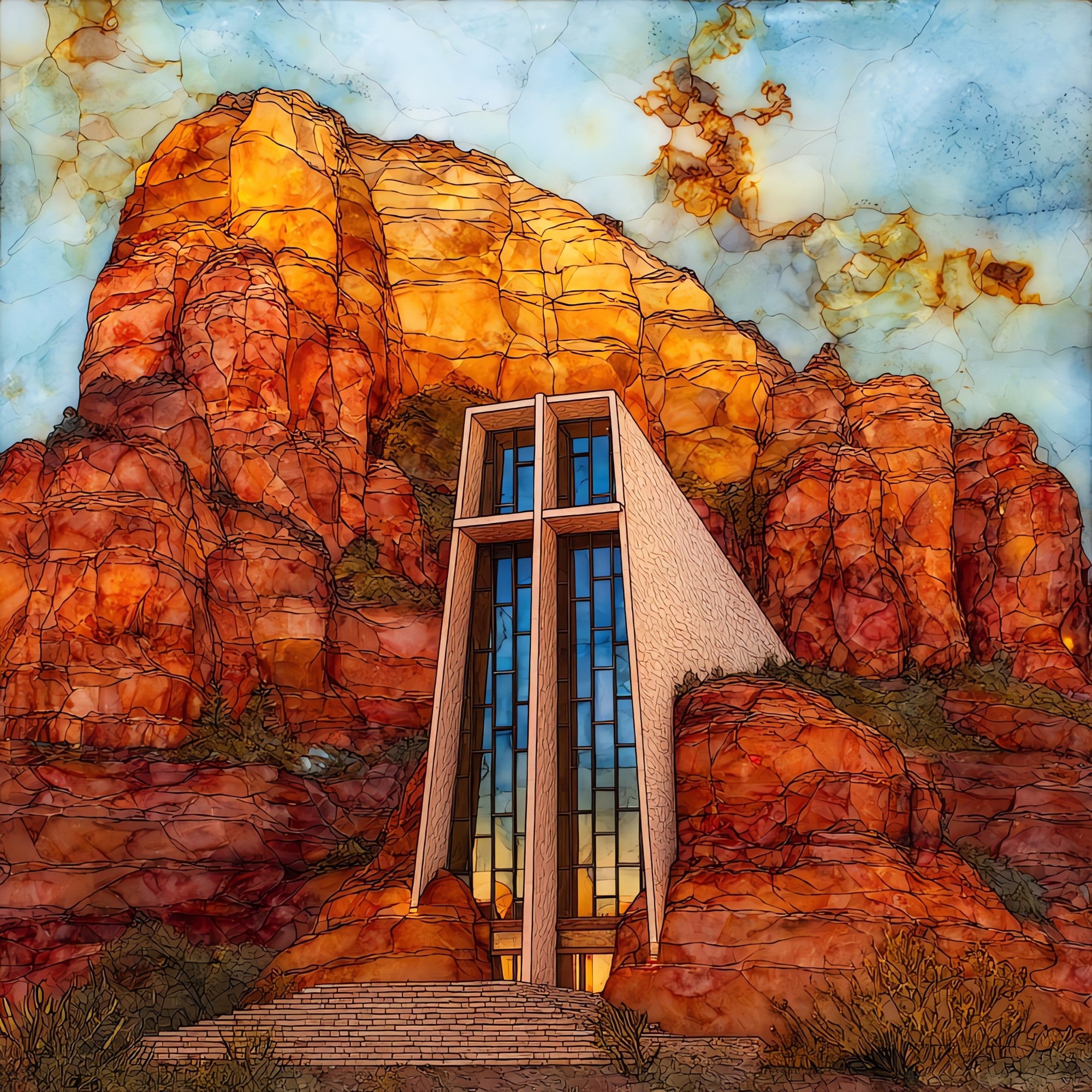 Chapel of the Holy Cross close Sedona — ceramic art tile