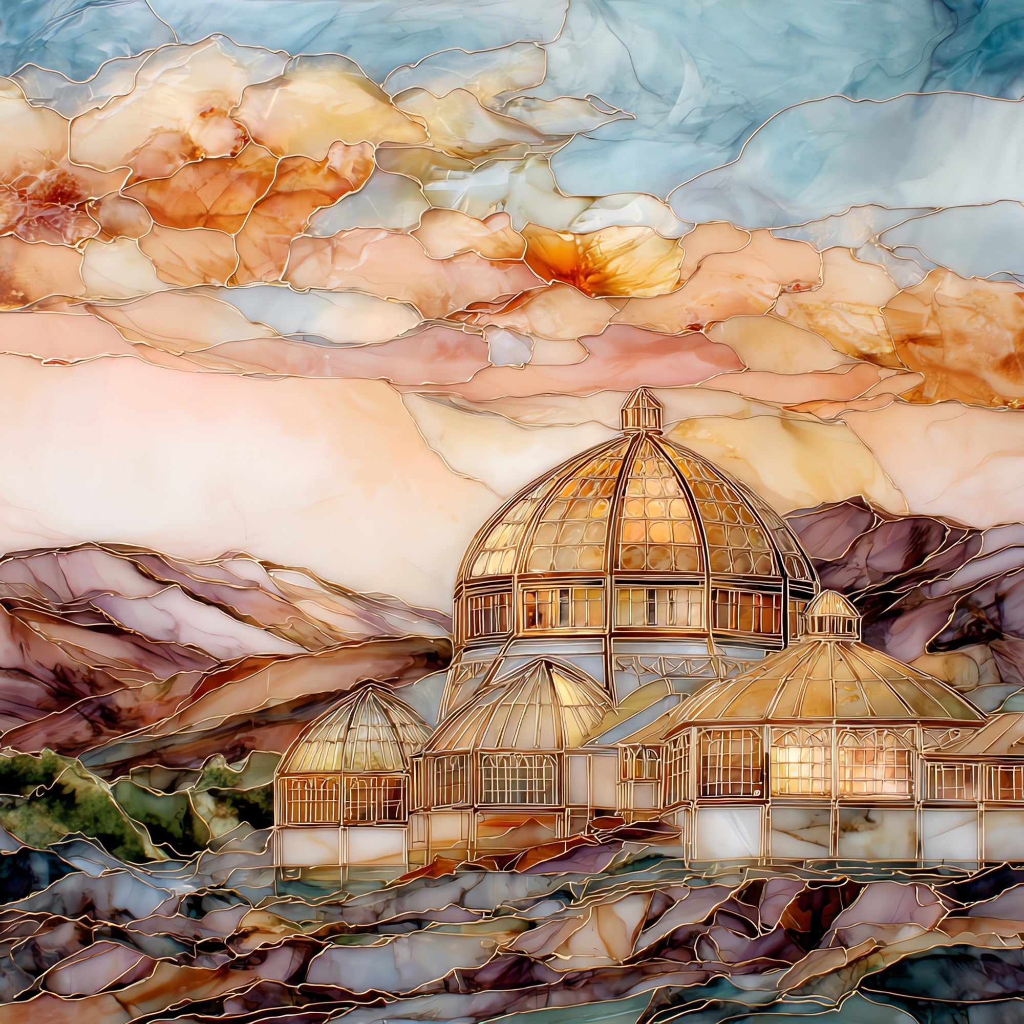 Biosphere 2 — ceramic art tile