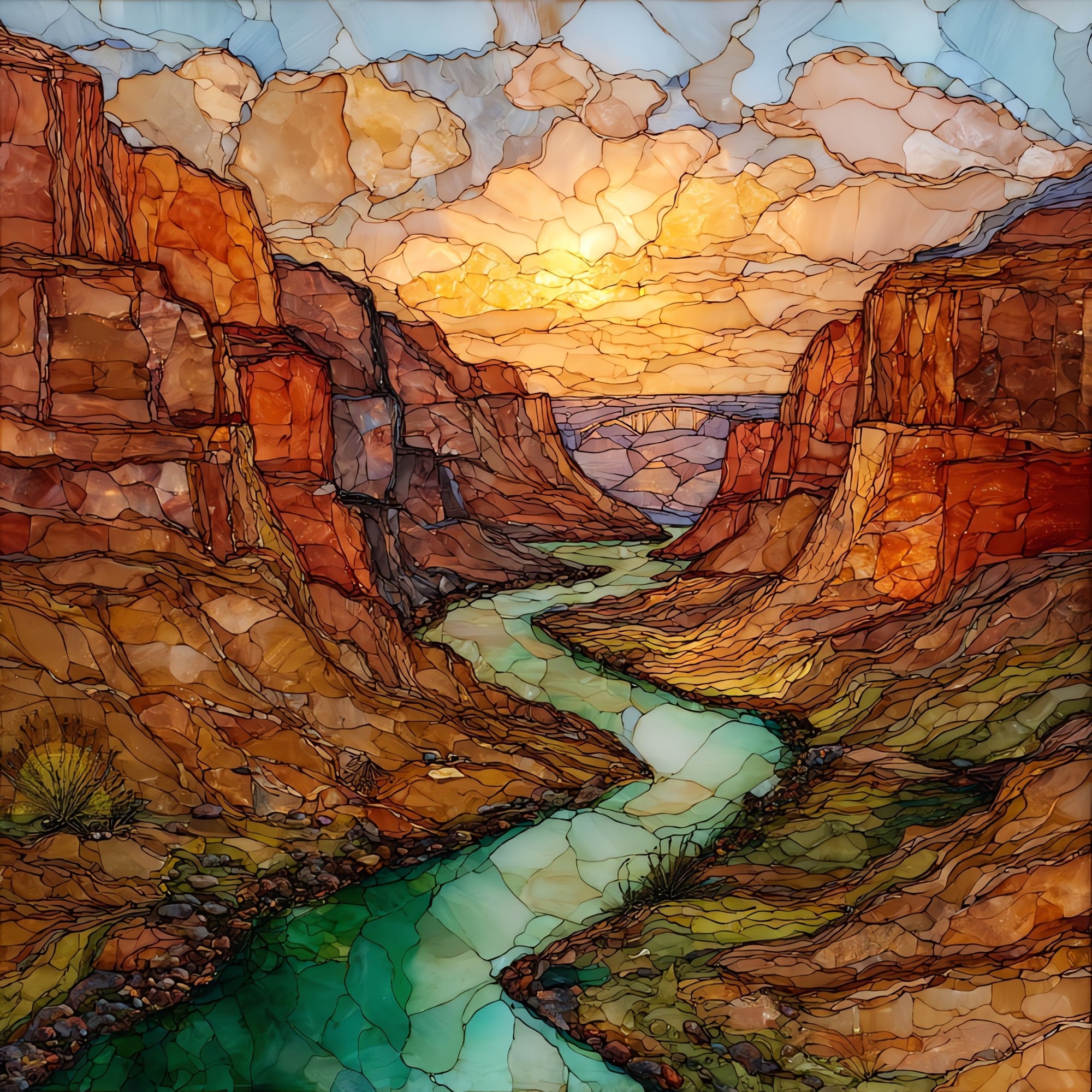Salt River Canyon — ceramic art tile