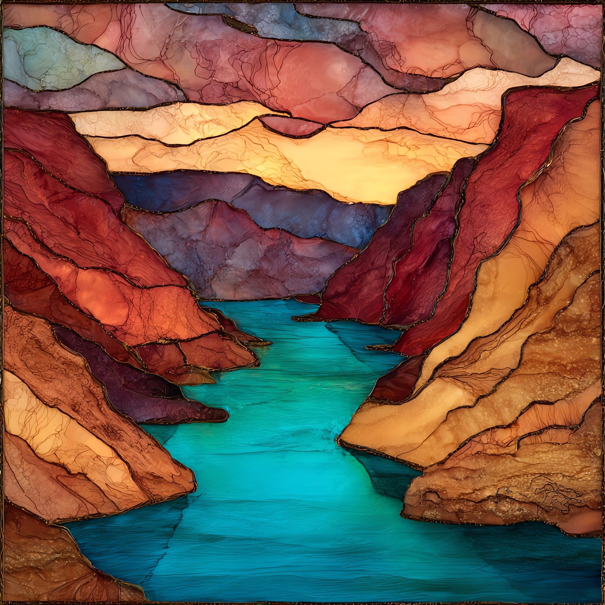 Apache Lake — ceramic art tile