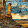 Newspaper Rock Petrified Forest close — ceramic art tile