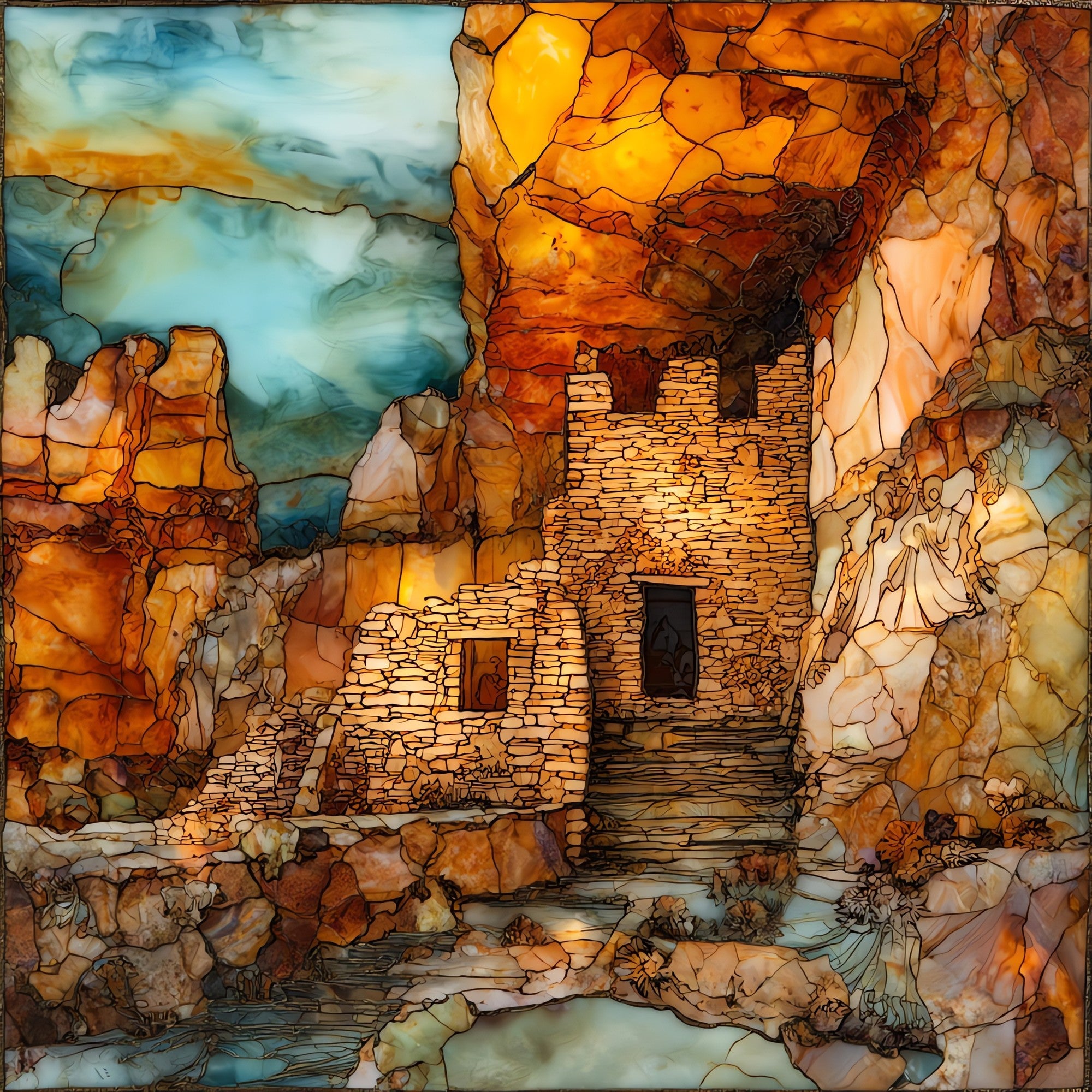 Palatki ruins and pictographs Sedona — ceramic art tile