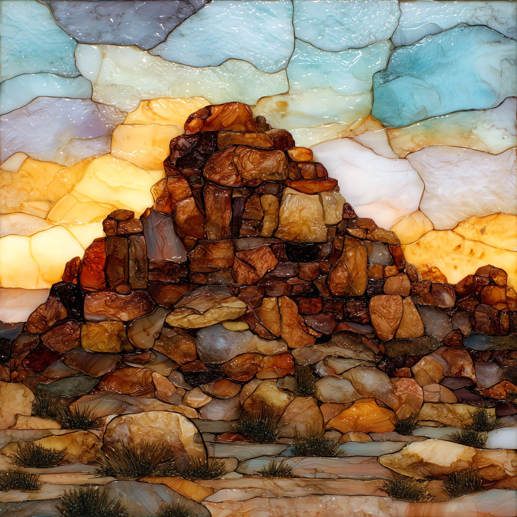 Painted Rock petroglyphs — ceramic art tile