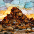 Painted Rock petroglyphs — ceramic art tile