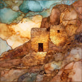 Crack-in-Rock pueblo Sedona — ceramic art tile