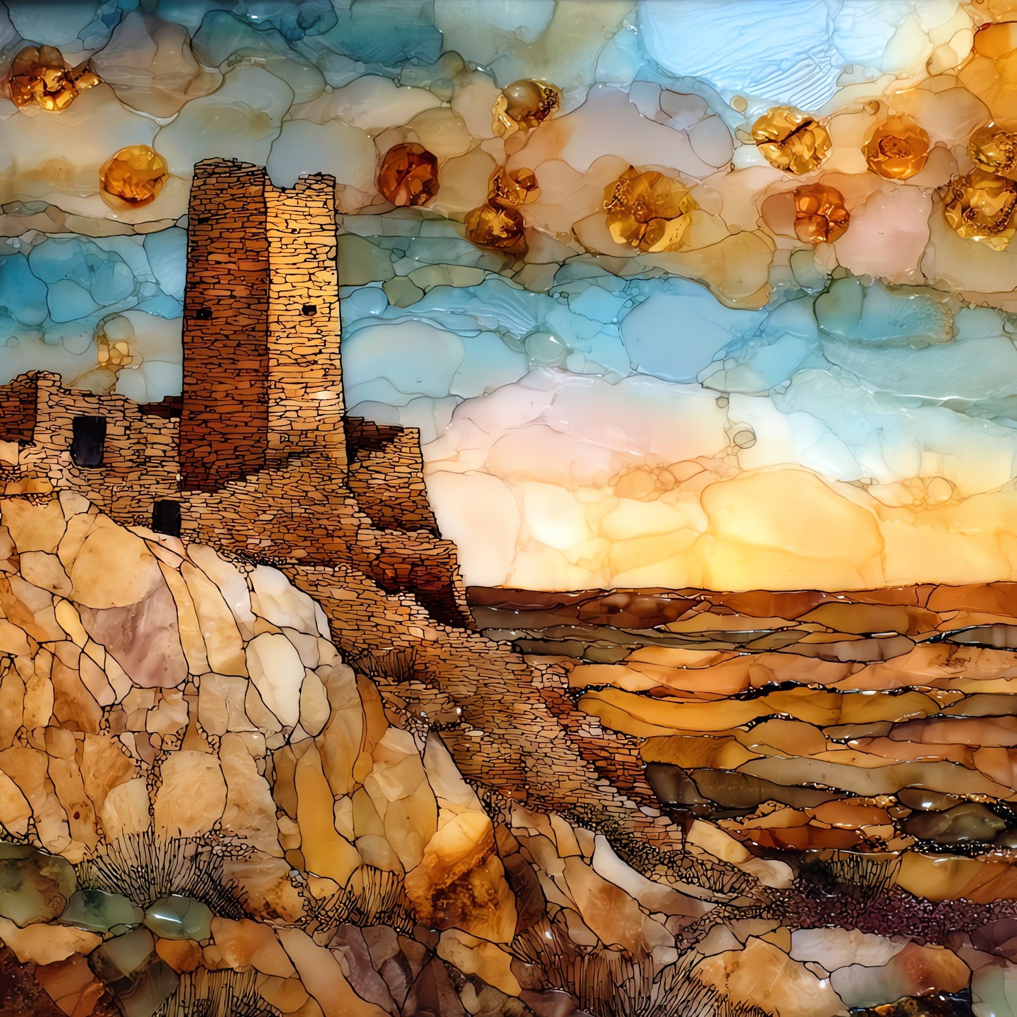 Lomaki Pueblo Wupatki — ceramic art tile
