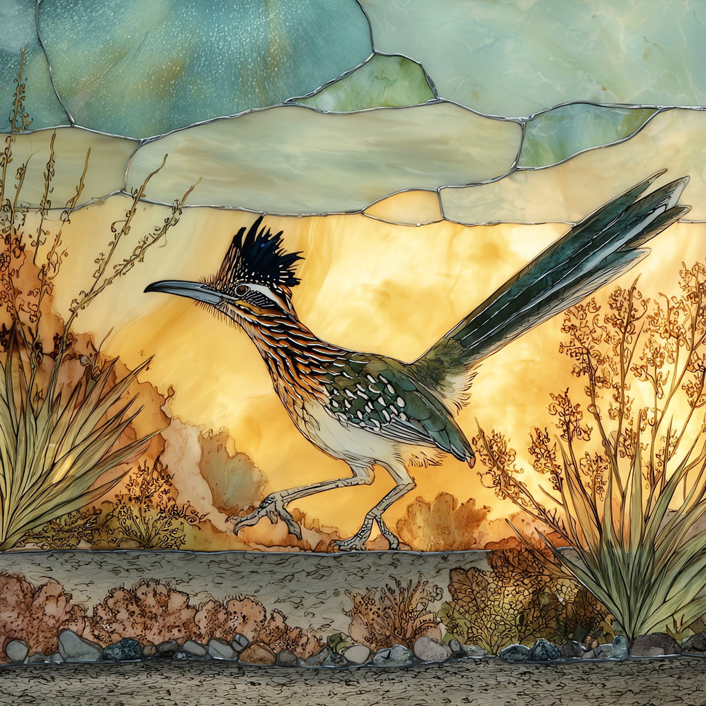 Roadrunner — ceramic art tile