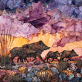 Javelina at dusk Sonoran Desert — ceramic art tile