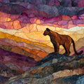 Mountain lion on Catalina ridge Santa Catalina Mountains — ceramic art tile
