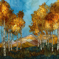 Aspen peak gold San Francisco Peaks Flagstaff — ceramic art tile