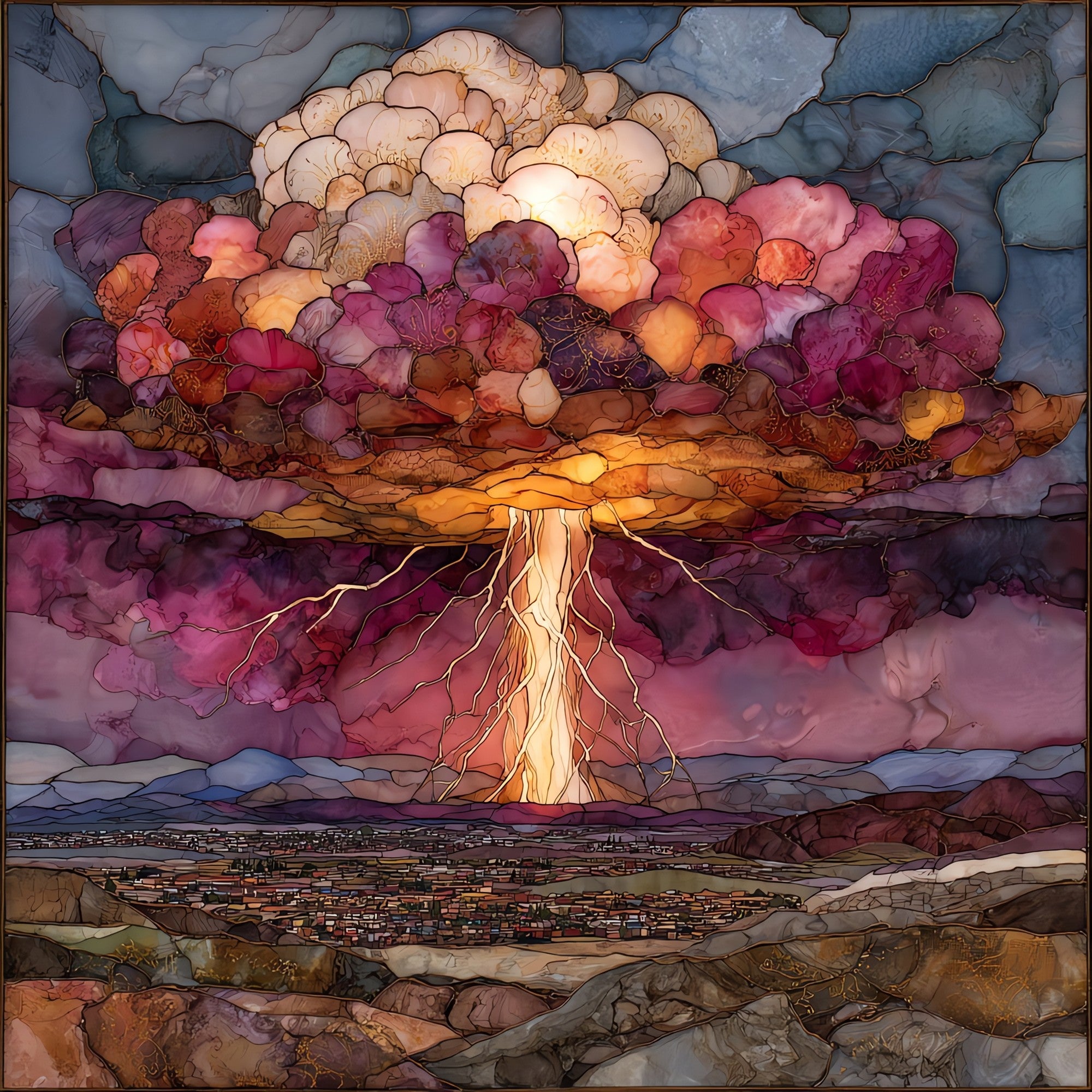 Monsoon thunderhead over Phoenix — ceramic art tile
