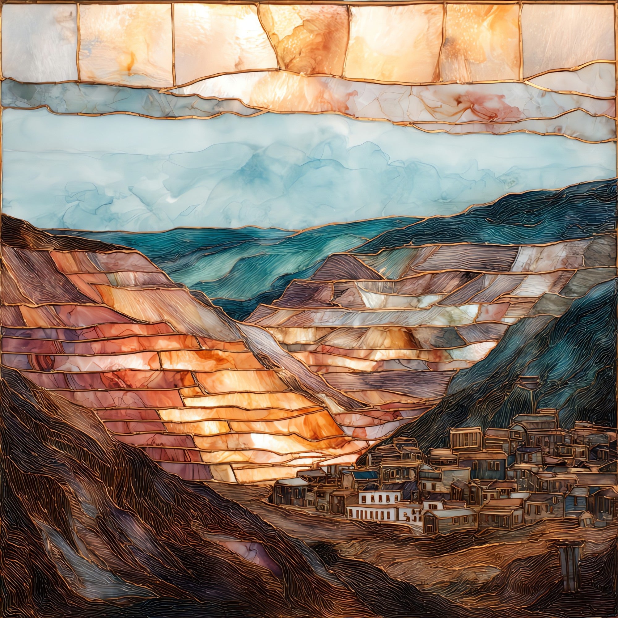 Jerome open pit — ceramic art tile