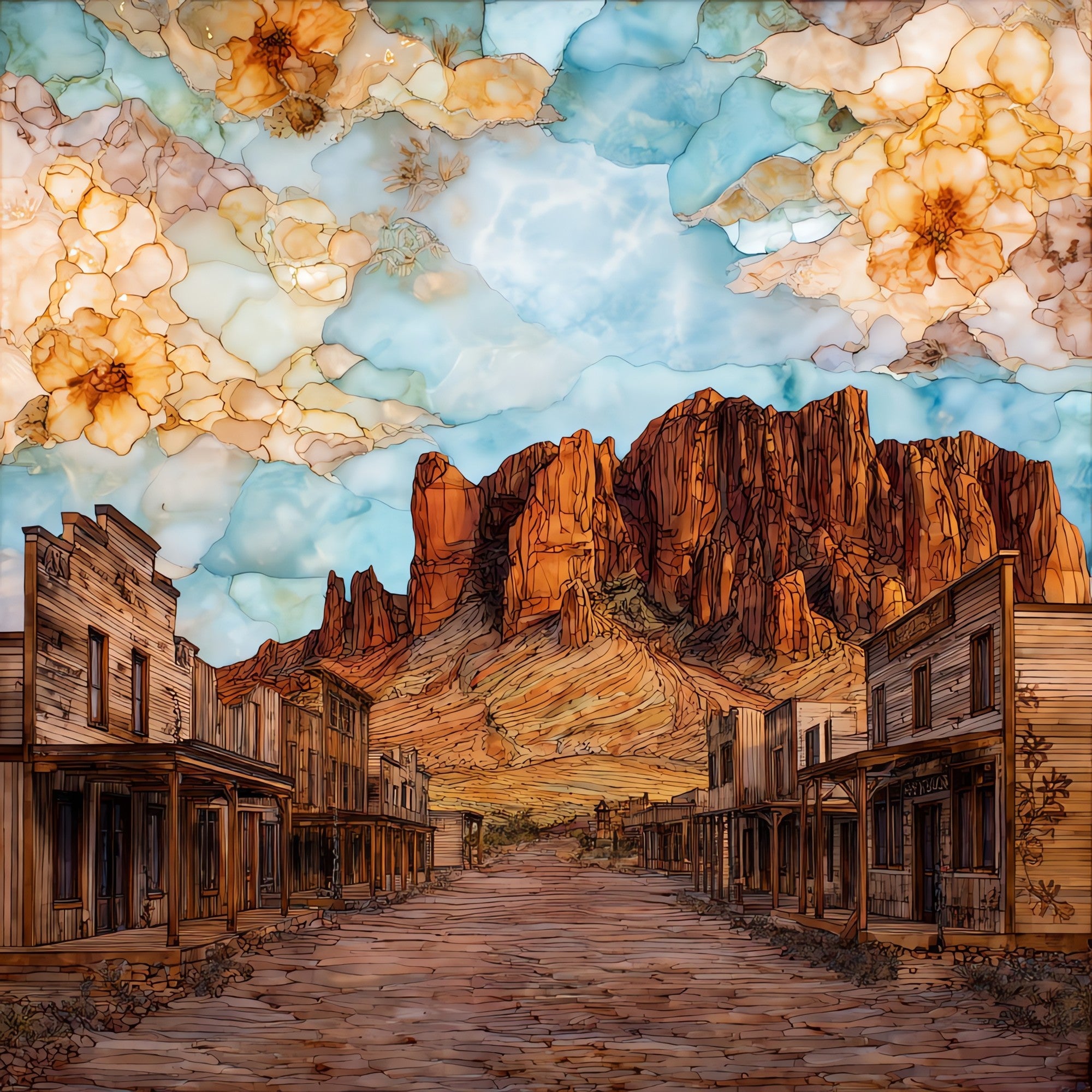 Goldfield ghost town — ceramic art tile