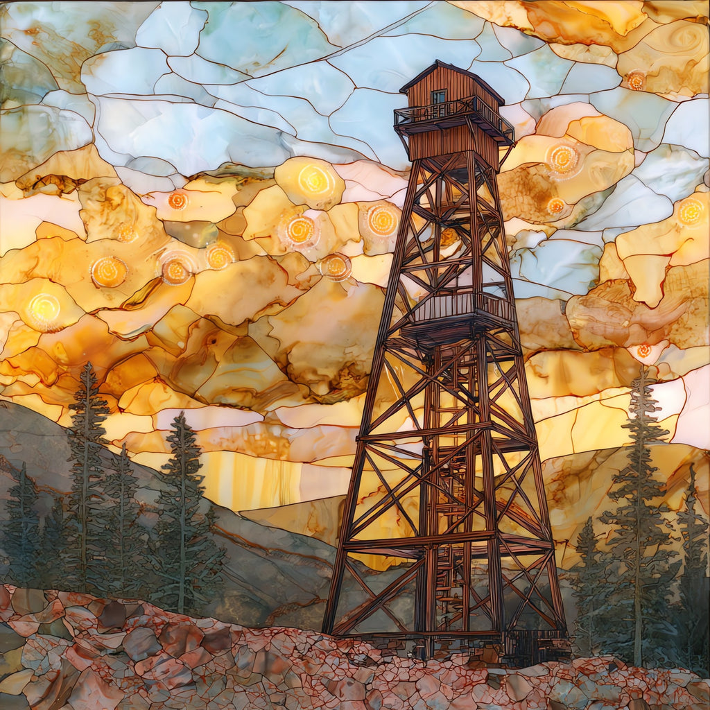 Crown King headframe — ceramic art tile