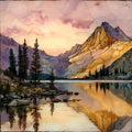 Bear Lake reflection of Hallett Peak Rocky Mountain National Park Ceramic Art Tile — ceramic art tile