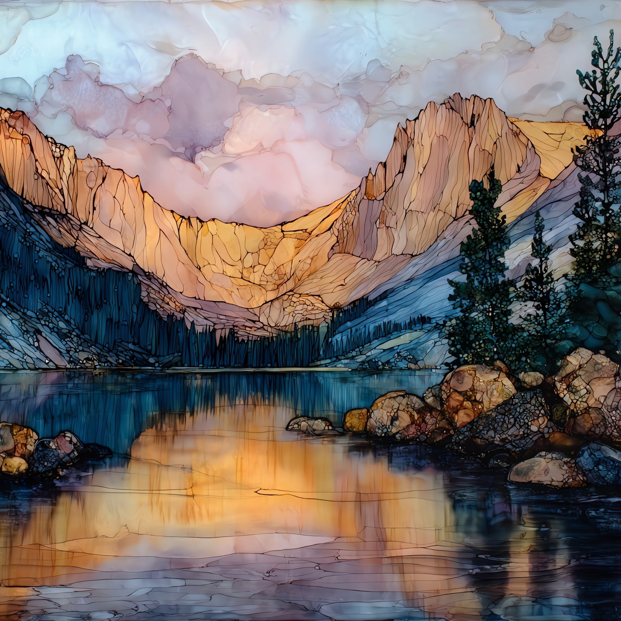 Dream Lake Rocky Mountain National Park Ceramic Art Tile — ceramic art tile