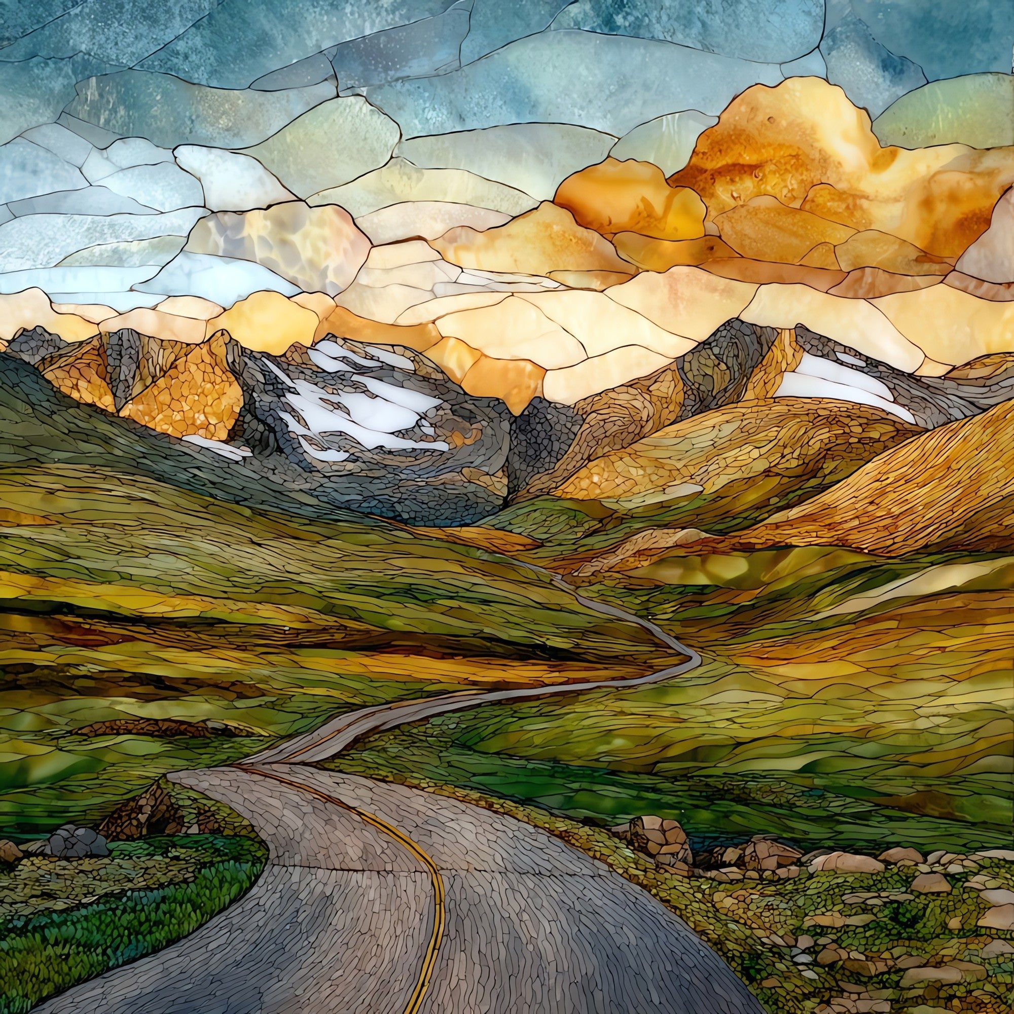 Trail Ridge Road Rocky Mountain National Park Ceramic Art Tile — ceramic art tile