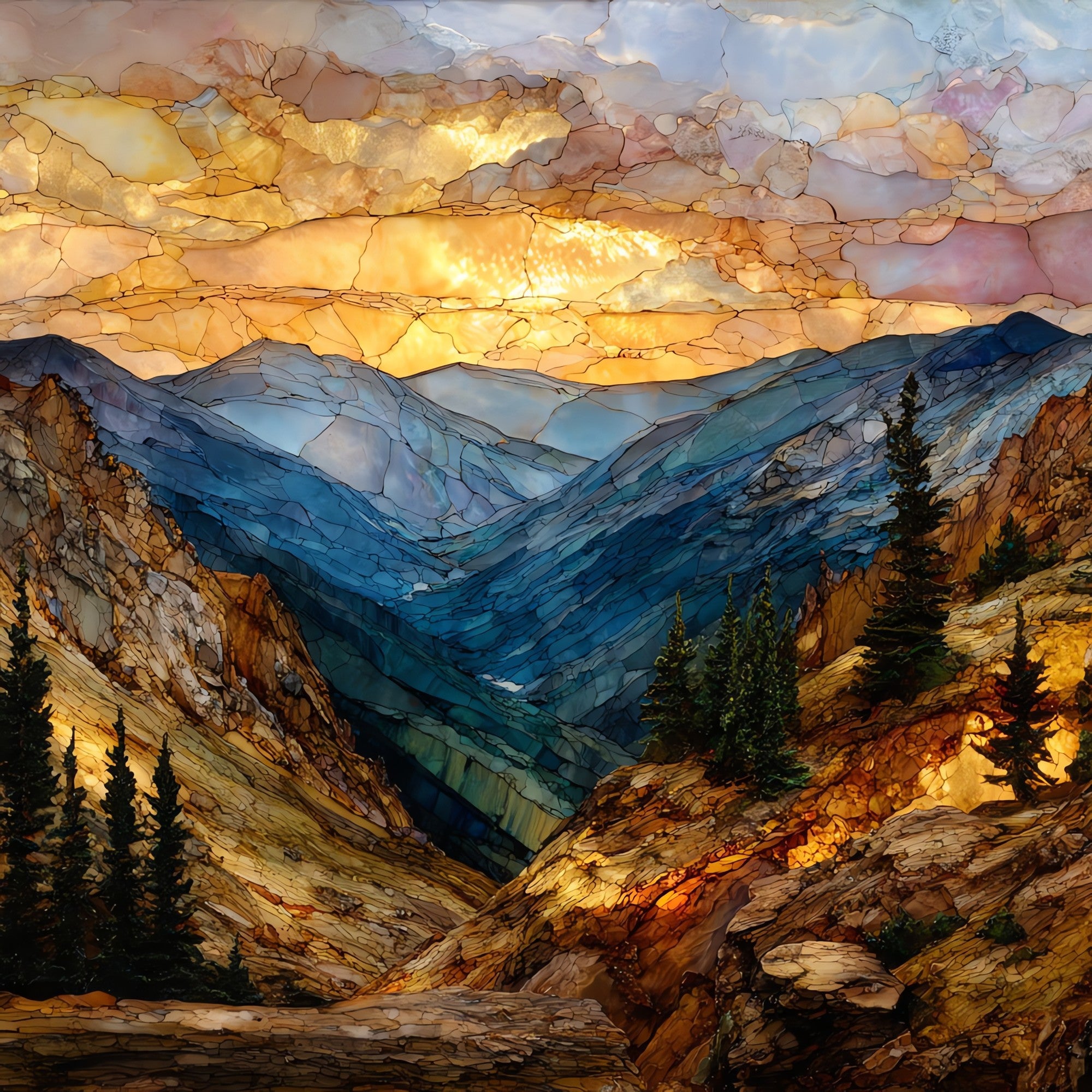 Forest Canyon overlook Rocky Mountain National Park Ceramic Art Tile — ceramic art tile