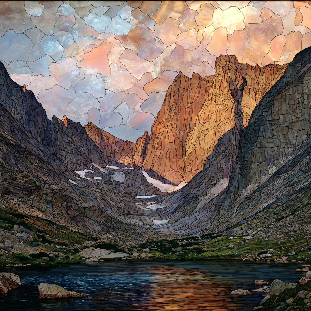 Longs Peak Diamond face Rocky Mountain National Park Ceramic Art Tile — ceramic art tile