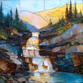 Alberta Falls Rocky Mountain National Park Ceramic Art Tile — ceramic art tile