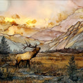 Moraine Park elk rut Rocky Mountain National Park Ceramic Art Tile — ceramic art tile