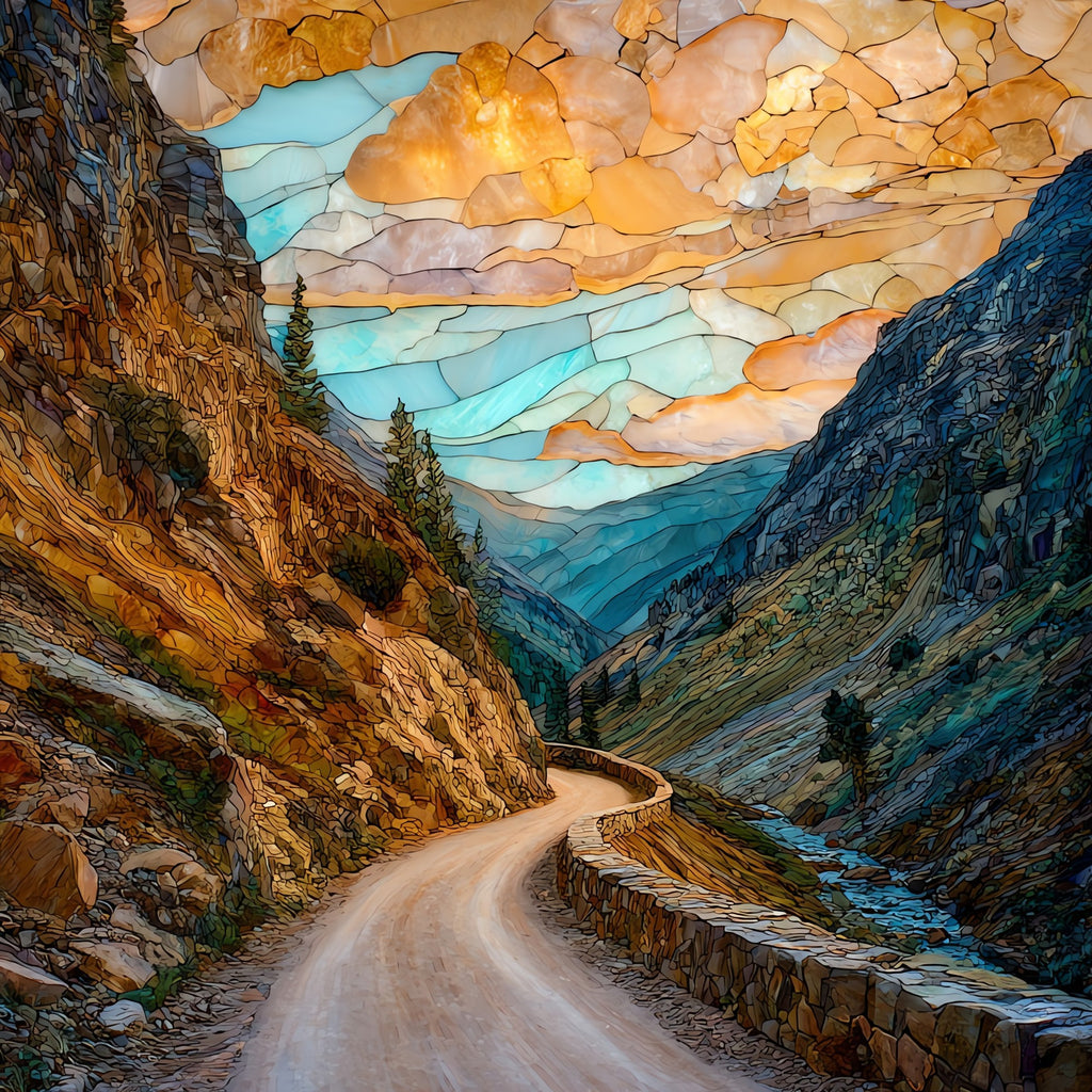 Old Fall River Road Rocky Mountain National Park Ceramic Art Tile — ceramic art tile