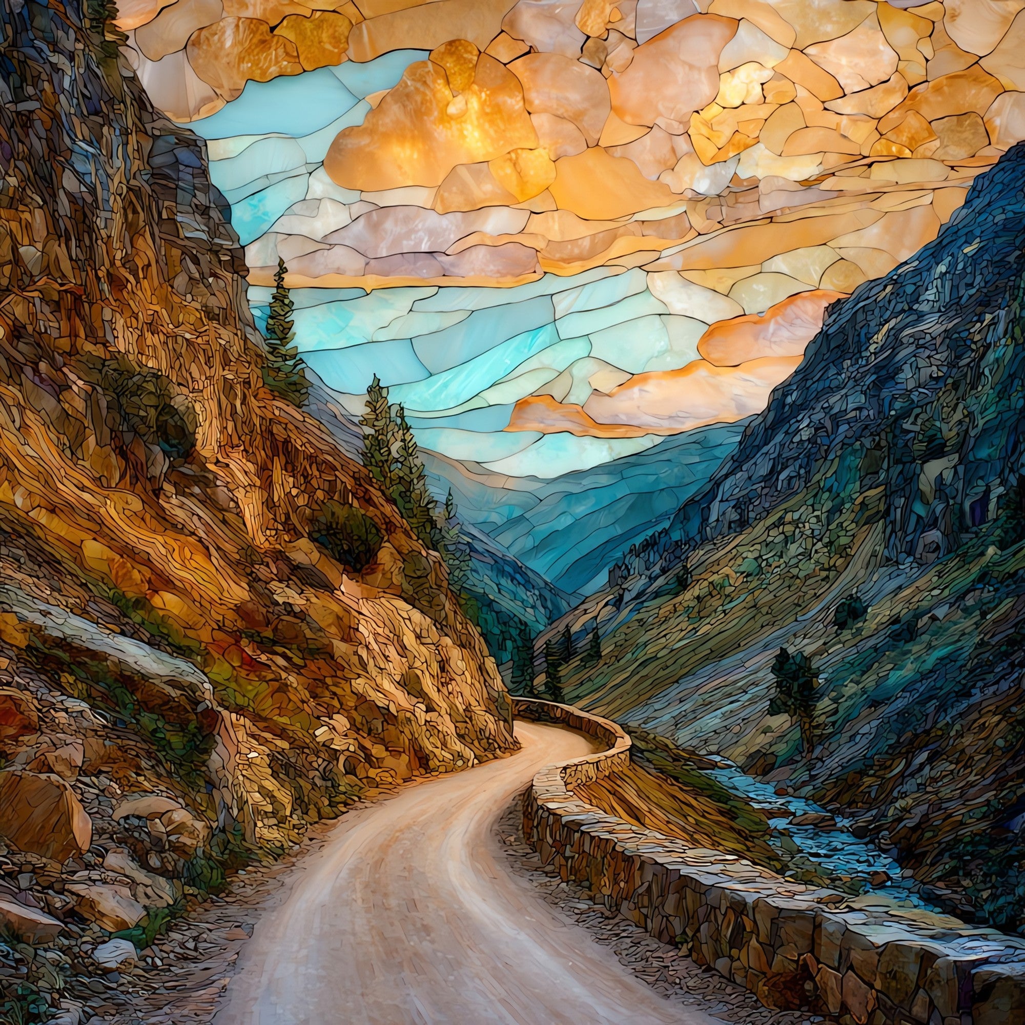 Old Fall River Road Rocky Mountain National Park Ceramic Art Tile — ceramic art tile