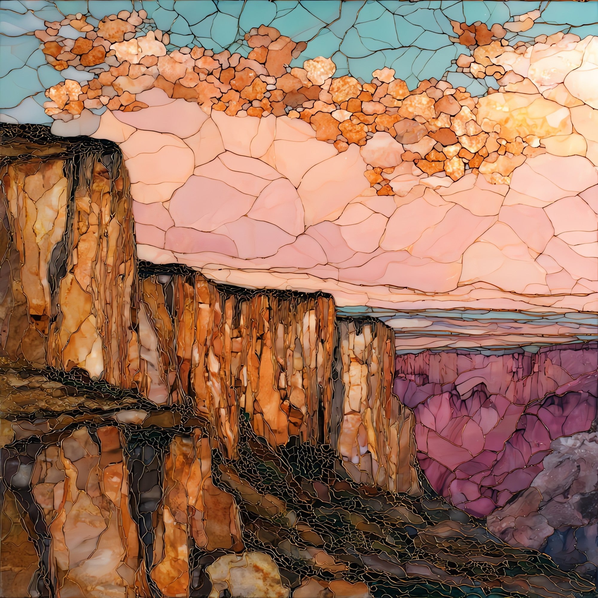 Painted Wall from Cedar Point Black Canyon NP Ceramic Art Tile — ceramic art tile