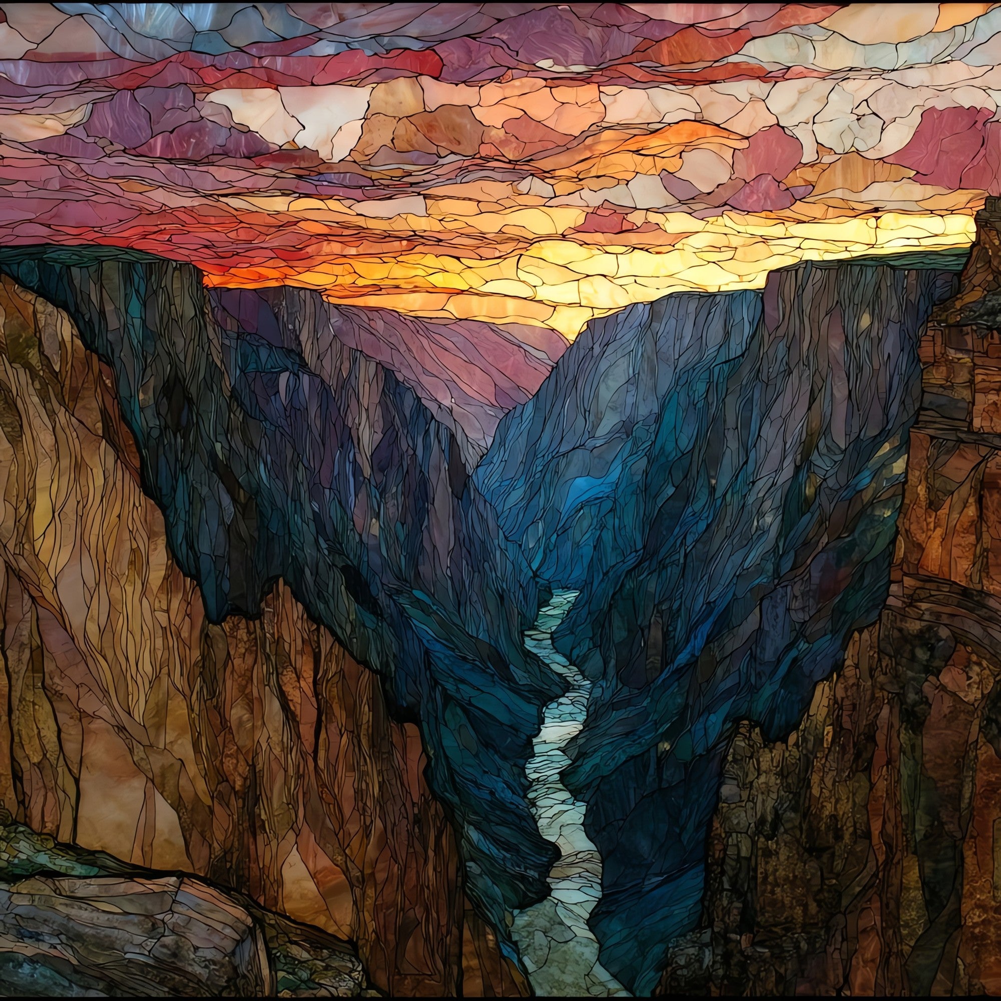 Sunset View Tomichi Point Black Canyon NP Ceramic Art Tile — ceramic art tile