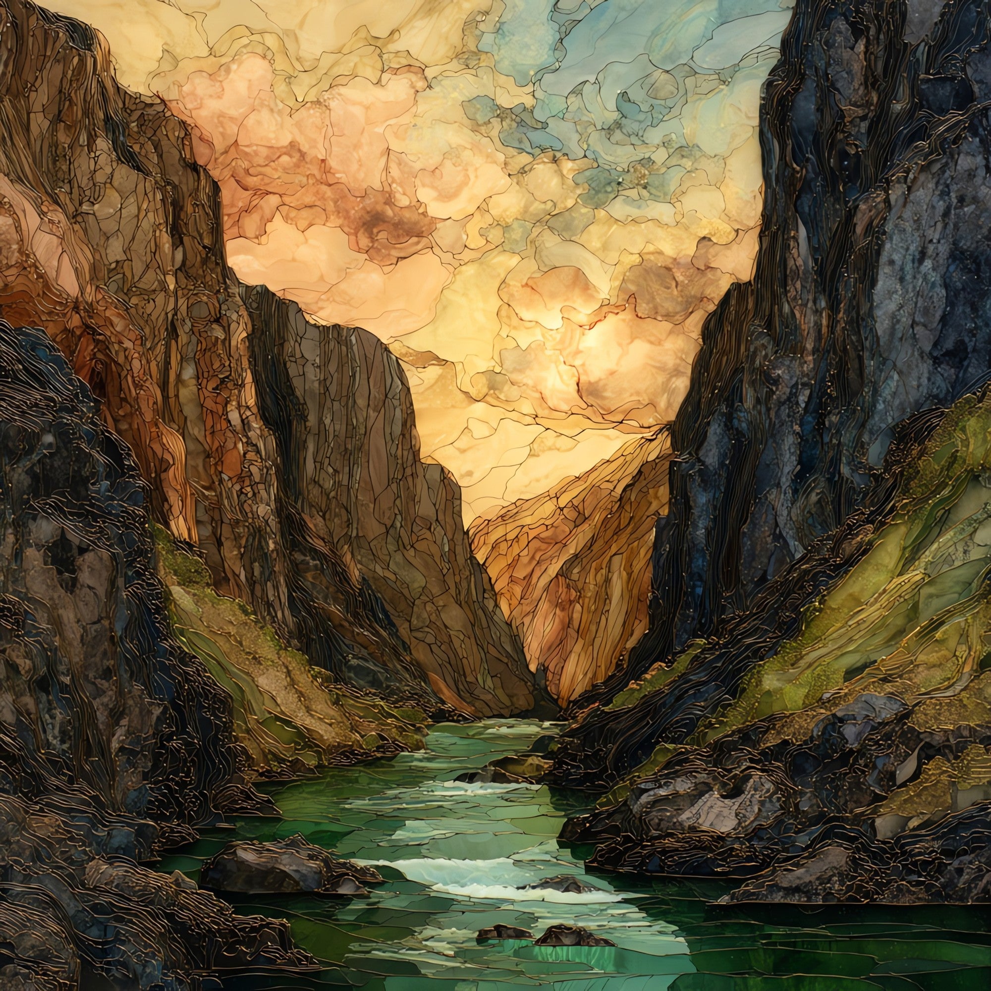 Gunnison River inner gorge Black Canyon NP Ceramic Art Tile — ceramic art tile