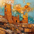 Hovenweep Holly Group Four Corners Ceramic Art Tile — ceramic art tile