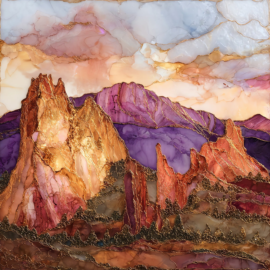 Pikes Peak from Garden of the Gods Front Range Ceramic Art Tile — ceramic art tile