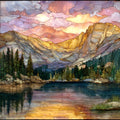 Longs Peak from Bear Lake Front Range Ceramic Art Tile — ceramic art tile