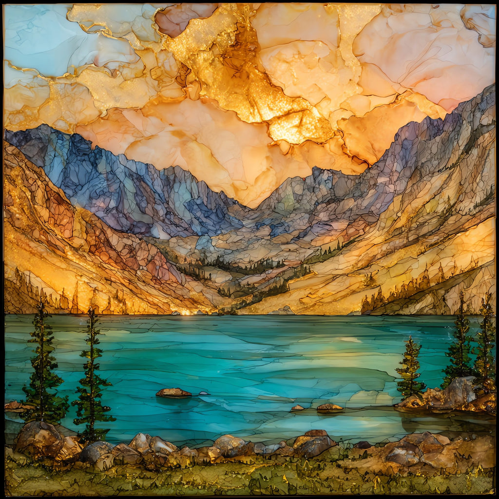Long Lake below Pawnee Pass Indian Peaks Ceramic Art Tile — ceramic art tile