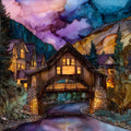Vail Village covered bridge Eagle Valley Ceramic Art Tile — ceramic art tile