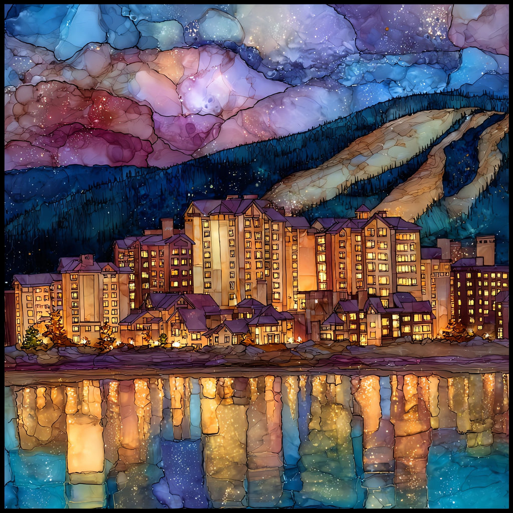 Keystone at twilight Tenmile Range — ceramic art tile