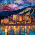 Keystone at twilight Tenmile Range — ceramic art tile