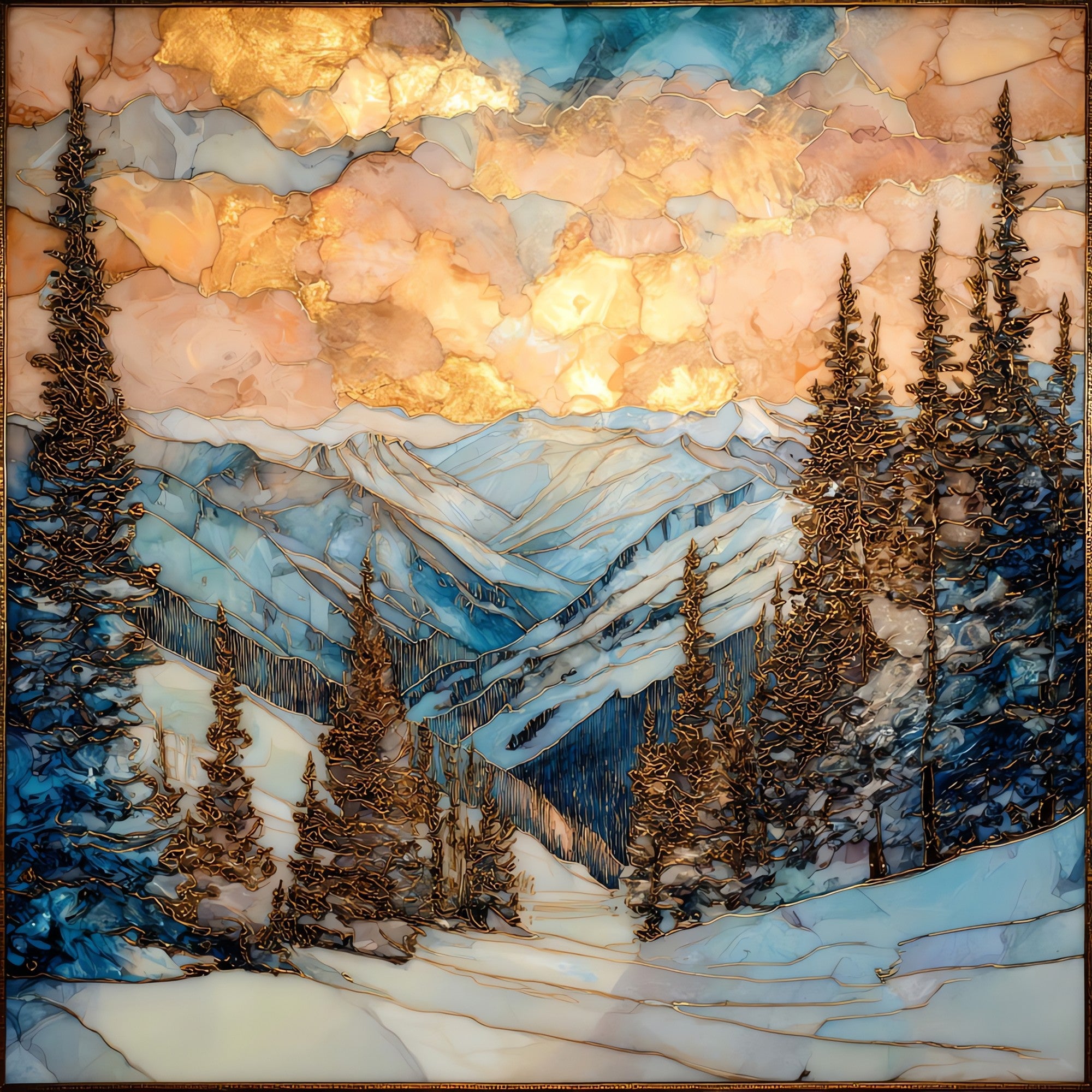 Wolf Creek powder San Juans Ceramic Art Tile — ceramic art tile